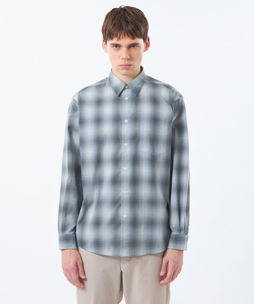 MACKINTOSH PHILOSOPHY(マッキントッシュ フィロソフィー)の「ショートレギュラーカラーシャツ オンブレチェック(シャツ/ブラウス・メンズ・ブルー/ベージュ系その他5・38/40)」の5枚目の写真