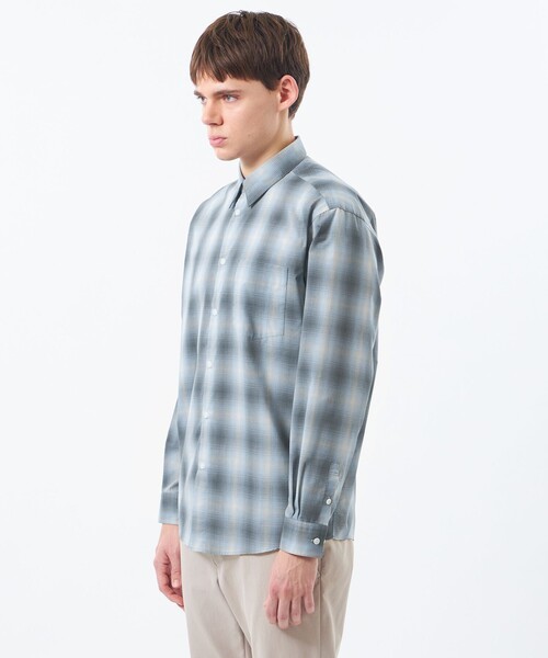 MACKINTOSH PHILOSOPHY(マッキントッシュ フィロソフィー)の「ショートレギュラーカラーシャツ オンブレチェック(シャツ/ブラウス・メンズ・ブルー/ベージュ系その他5・38/40)」の6枚目の写真