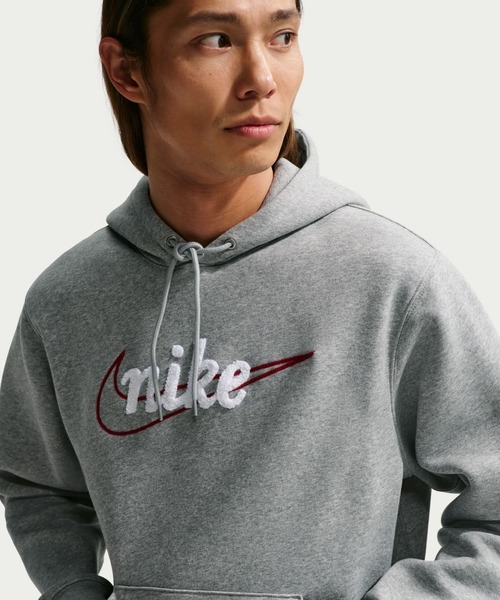 NIKE（ナイキ）の「ナイキ NIKE ナイキ クラブ BB CTB L/S フーディ（スウェット・メンズ・ボルドー/グレー/アイボリー/ブラック・S/M/L/LL/3L）」の14枚目の写真