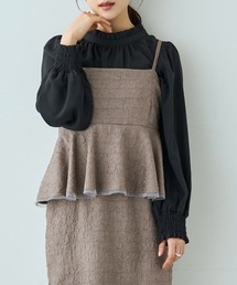 mil | フリルカラー ボリュームスリーブ ブラウス【586122】(シャツ/ブラウス)