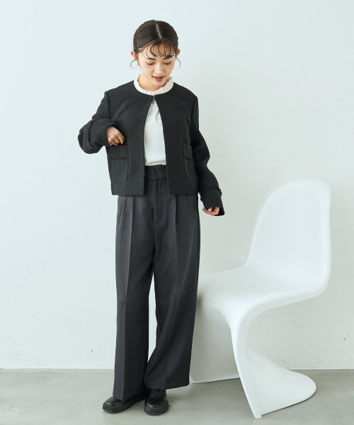 mil（ミル）の「フリルカラー ボリュームスリーブ ブラウス【586122】（シャツ/ブラウス・レディース・グレイッシュベージュ/ブラック/オフホワイト・XS/S）」の21枚目の写真