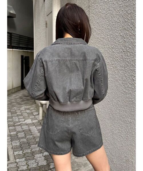 MURUA（ムルーア）の「【セットアップ対応】ウォッシュスタンドネックショートブルゾン（ブルゾン・レディース・グレー/カーキ・FREE）」の8枚目の写真