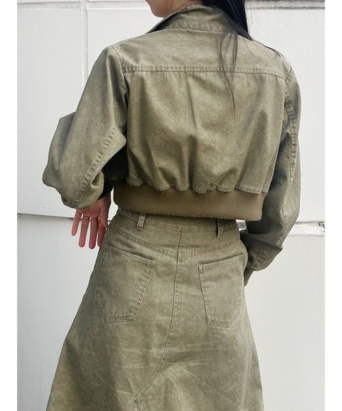 MURUA（ムルーア）の「【セットアップ対応】ウォッシュスタンドネックショートブルゾン（ブルゾン・レディース・グレー/カーキ・FREE）」の11枚目の写真