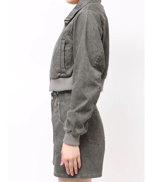 MURUA（ムルーア）の「【セットアップ対応】ウォッシュスタンドネックショートブルゾン（ブルゾン・レディース・グレー/カーキ・FREE）」の17枚目の写真