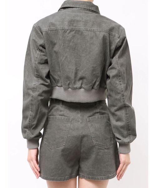 MURUA（ムルーア）の「【セットアップ対応】ウォッシュスタンドネックショートブルゾン（ブルゾン・レディース・グレー/カーキ・FREE）」の18枚目の写真