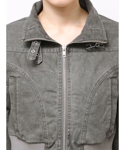 MURUA（ムルーア）の「【セットアップ対応】ウォッシュスタンドネックショートブルゾン（ブルゾン・レディース・グレー/カーキ・FREE）」の19枚目の写真