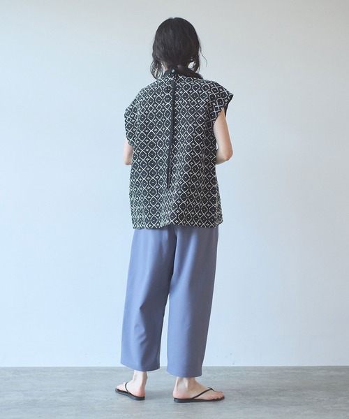 yuni（ユニ　）の「単色刺繍 french sleevesブラウス（シャツ/ブラウス・レディース・ブラック/ベージュ/グリーン・FREE）」の6枚目の写真