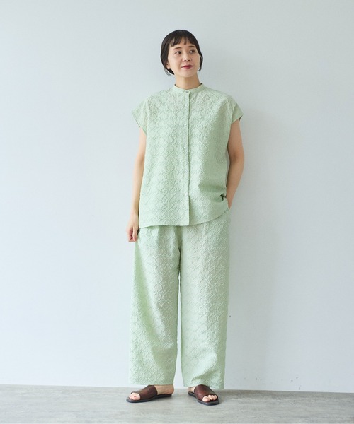 yuni（ユニ　）の「単色刺繍 french sleevesブラウス（シャツ/ブラウス・レディース・ブラック/ベージュ/グリーン・FREE）」の14枚目の写真