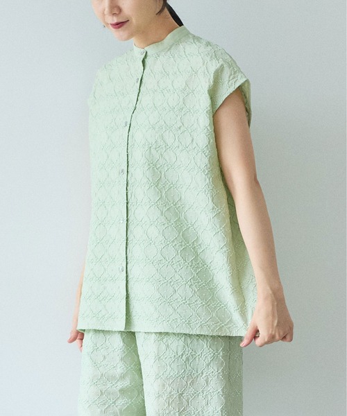 yuni（ユニ　）の「単色刺繍 french sleevesブラウス（シャツ/ブラウス・レディース・ブラック/ベージュ/グリーン・FREE）」の17枚目の写真
