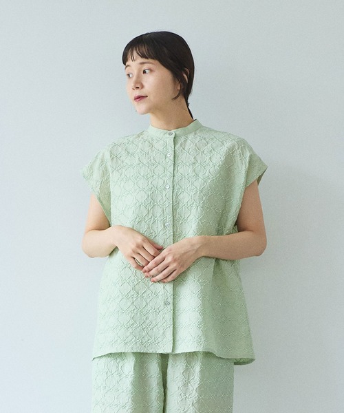 yuni（ユニ　）の「単色刺繍 french sleevesブラウス（シャツ/ブラウス・レディース・ブラック/ベージュ/グリーン・FREE）」の16枚目の写真