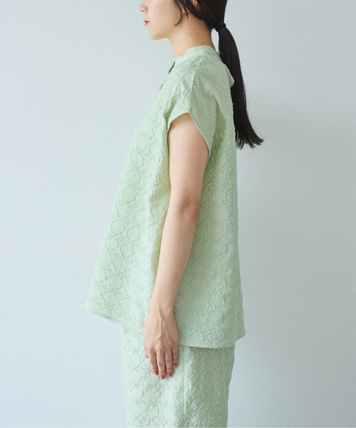 yuni（ユニ　）の「単色刺繍 french sleevesブラウス（シャツ/ブラウス・レディース・ブラック/ベージュ/グリーン・FREE）」の19枚目の写真