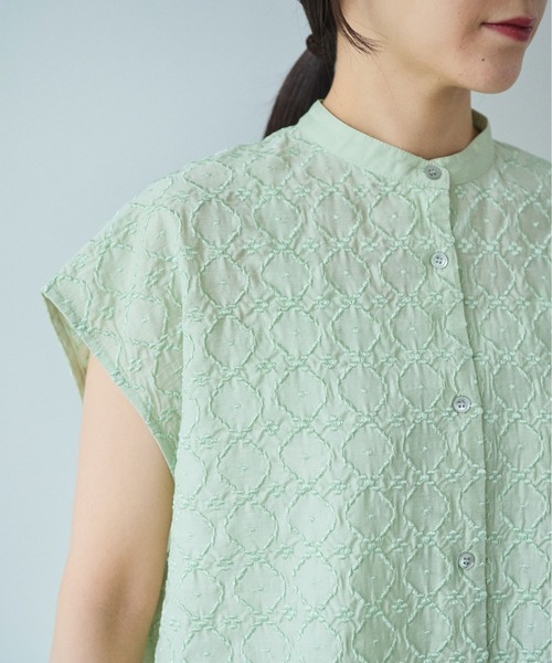 yuni（ユニ　）の「単色刺繍 french sleevesブラウス（シャツ/ブラウス・レディース・ブラック/ベージュ/グリーン・FREE）」の22枚目の写真