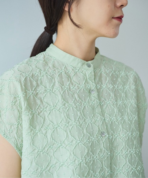 yuni（ユニ　）の「単色刺繍 french sleevesブラウス（シャツ/ブラウス・レディース・ブラック/ベージュ/グリーン・FREE）」の21枚目の写真