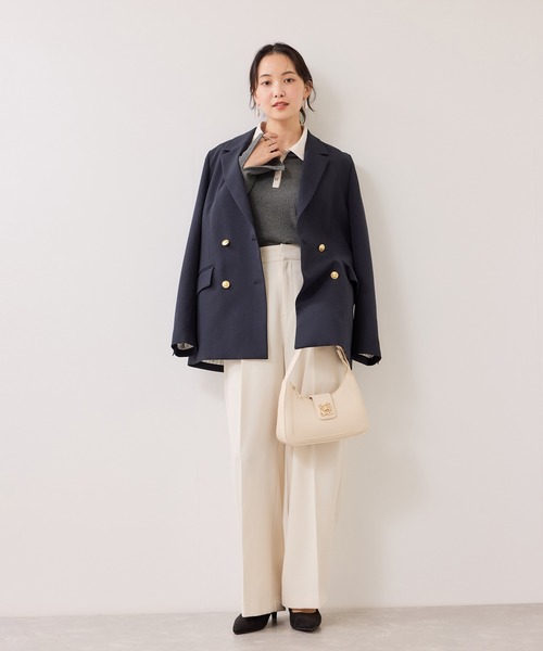 VIS（ビス）の「バイカラーポロ襟カットソー/イージーケア（Tシャツ/カットソー・レディース・グレー/ブラック/ホワイト系その他5・FREE）」の17枚目の写真