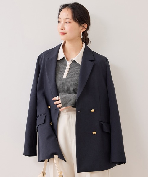 VIS（ビス）の「バイカラーポロ襟カットソー/イージーケア（Tシャツ/カットソー・レディース・グレー/ブラック/ホワイト系その他5・FREE）」の18枚目の写真