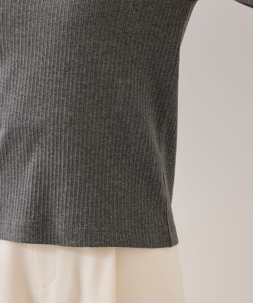 VIS（ビス）の「バイカラーポロ襟カットソー/イージーケア（Tシャツ/カットソー・レディース・グレー/ブラック/ホワイト系その他5・FREE）」の6枚目の写真