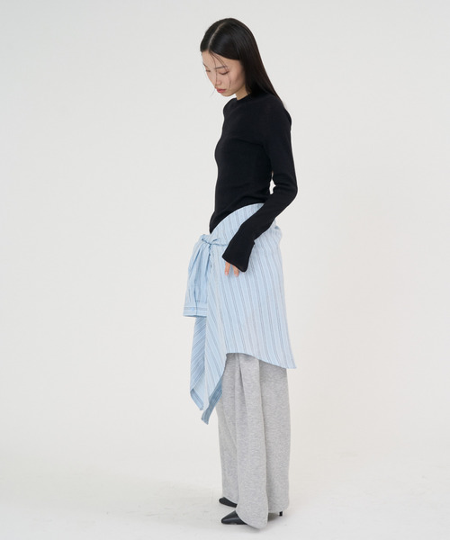 NUJOH（ヌゾ）の「Soft Line Oversized Shirt / ソフトラインオーバーサイズシャツ（シャツ/ブラウス・レディース・ホワイト/グリーン/イエロー/ブルー・FREE）」の22枚目の写真