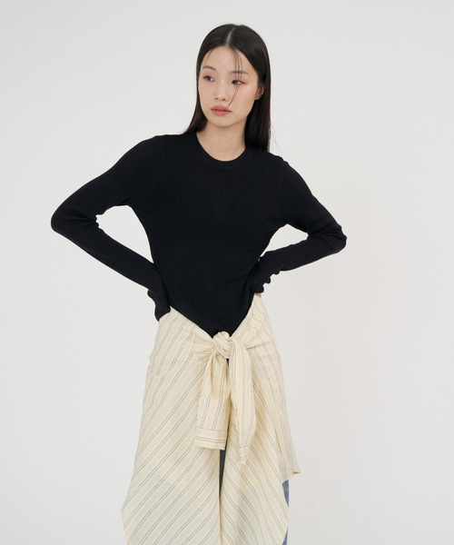 NUJOH（ヌゾ）の「Soft Line Oversized Shirt / ソフトラインオーバーサイズシャツ（シャツ/ブラウス・レディース・ホワイト/グリーン/イエロー/ブルー・FREE）」の12枚目の写真