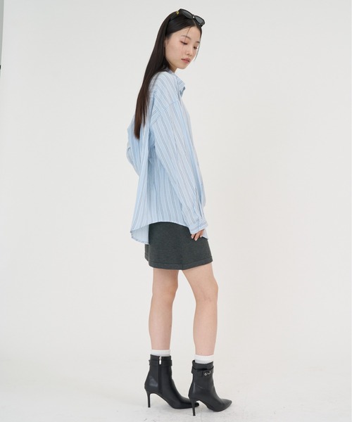 NUJOH（ヌゾ）の「Soft Line Oversized Shirt / ソフトラインオーバーサイズシャツ（シャツ/ブラウス・レディース・ホワイト/グリーン/イエロー/ブルー・FREE）」の19枚目の写真