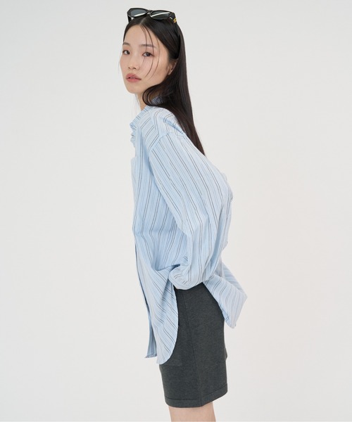 NUJOH（ヌゾ）の「Soft Line Oversized Shirt / ソフトラインオーバーサイズシャツ（シャツ/ブラウス・レディース・ホワイト/グリーン/イエロー/ブルー・FREE）」の16枚目の写真