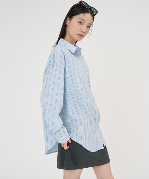 NUJOH（ヌゾ）の「Soft Line Oversized Shirt / ソフトラインオーバーサイズシャツ（シャツ/ブラウス・レディース・ホワイト/グリーン/イエロー/ブルー・FREE）」の18枚目の写真