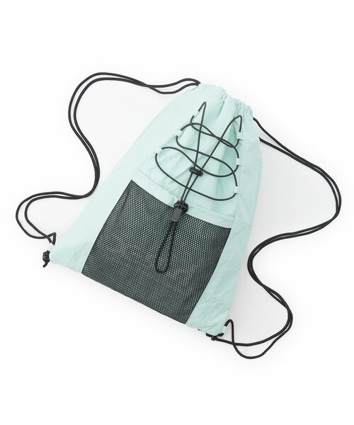 X-girl Stages（エックスガールステージス）の「ロゴ メッシュナップサック（バックパック/リュック・キッズ・ブラック/グリーン系その他/ラベンダー・F）」の3枚目の写真