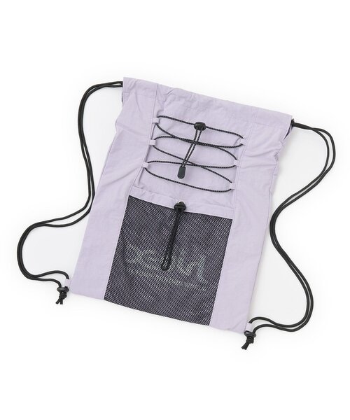 X-girl Stages（エックスガールステージス）の「ロゴ メッシュナップサック（バックパック/リュック・キッズ・ブラック/グリーン系その他/ラベンダー・F）」の5枚目の写真