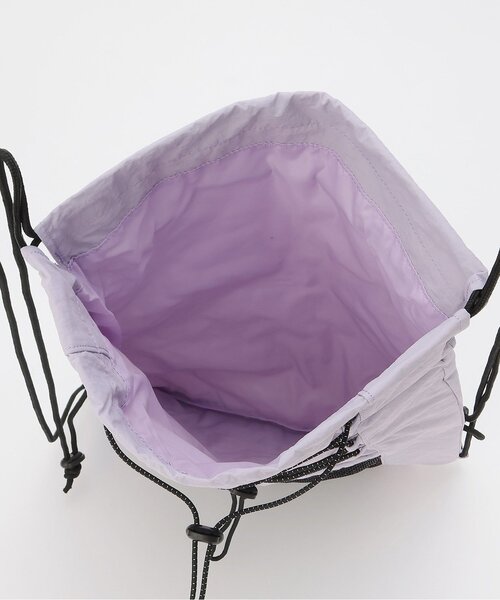 X-girl Stages（エックスガールステージス）の「ロゴ メッシュナップサック（バックパック/リュック・キッズ・ブラック/グリーン系その他/ラベンダー・F）」の7枚目の写真