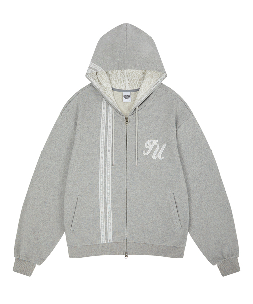 セール】EL LACE HOOD ZIP UP(GRAY)（パーカー）｜LUVISTRUE（ラヴイズ