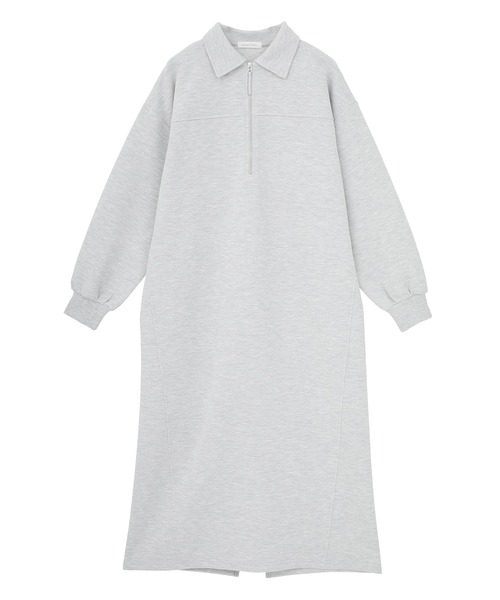 Green　Parks（グリーンパークス）の「ポロ衿ハーフZIPカットワンピース（ワンピース・レディース・チャコールグレー/アイボリー/杢グレー・FREE）」の17枚目の写真