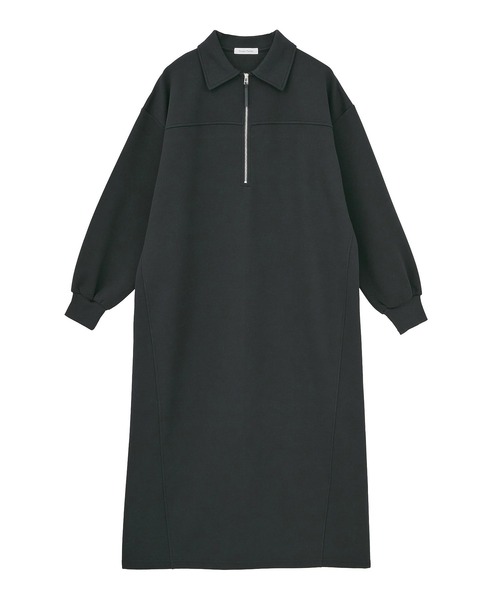 Green　Parks（グリーンパークス）の「ポロ衿ハーフZIPカットワンピース（ワンピース・レディース・チャコールグレー/アイボリー/杢グレー・FREE）」の19枚目の写真