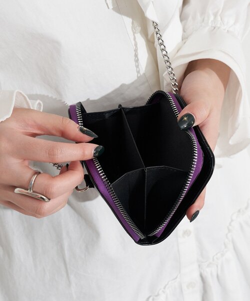 GRAIN（グレイン）の「【GRAIN/グレイン】二つ折りハートチャーム付き２WAYウォレット（財布・レディース・シルバー/ブラック/ボルドー・FREE）」の19枚目の写真