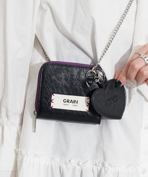 GRAIN（グレイン）の「【GRAIN/グレイン】二つ折りハートチャーム付き２WAYウォレット（財布・レディース・シルバー/ブラック/ボルドー・FREE）」の22枚目の写真