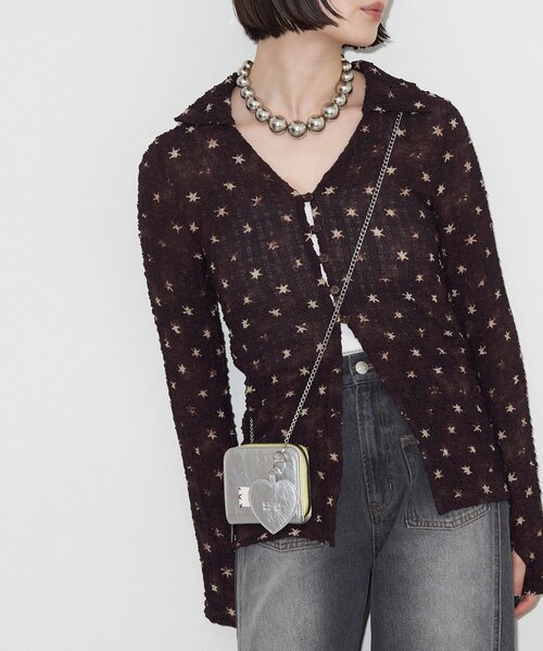 GRAIN（グレイン）の「【GRAIN/グレイン】二つ折りハートチャーム付き２WAYウォレット（財布・レディース・シルバー/ブラック/ボルドー・FREE）」の13枚目の写真