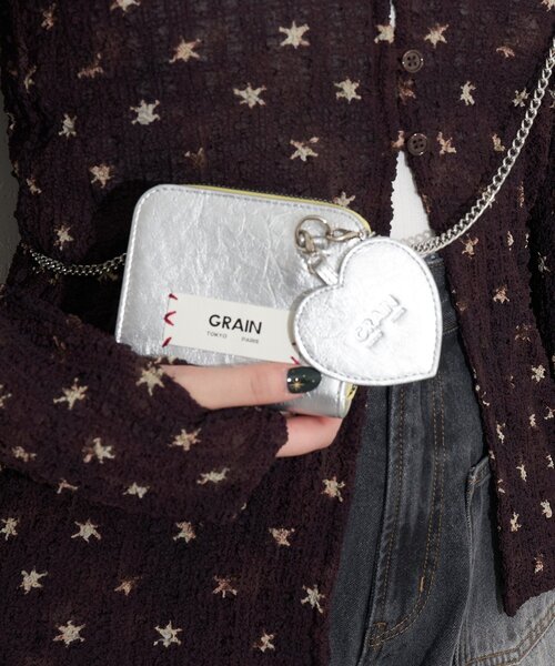 GRAIN（グレイン）の「【GRAIN/グレイン】二つ折りハートチャーム付き２WAYウォレット（財布・レディース・シルバー/ブラック/ボルドー・FREE）」の14枚目の写真