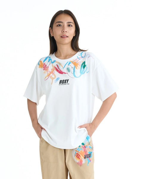 ROXY（ロキシー）の「ROXY ウィメンズ FITNESS FEEL THE SPARK S/S T Tシャツ 【2026年春夏モデル】/ロキシーUVカット速乾半袖Tシャツ（Tシャツ/カットソー・レディース・ブラック/グレー/ホワイト・MEDIUM/LARGE/SMALL）」の13枚目の写真