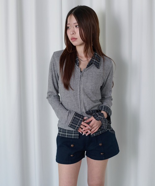 sedacle girl(セダクルガール)の「ラメレイヤードチェックシャツ(シャツ/ブラウス・レディース・ブラック/グレー・MEDIUM/SMALL)」の22枚目の写真