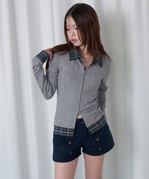 sedacle girl(セダクルガール)の「ラメレイヤードチェックシャツ(シャツ/ブラウス・レディース・ブラック/グレー・MEDIUM/SMALL)」の18枚目の写真