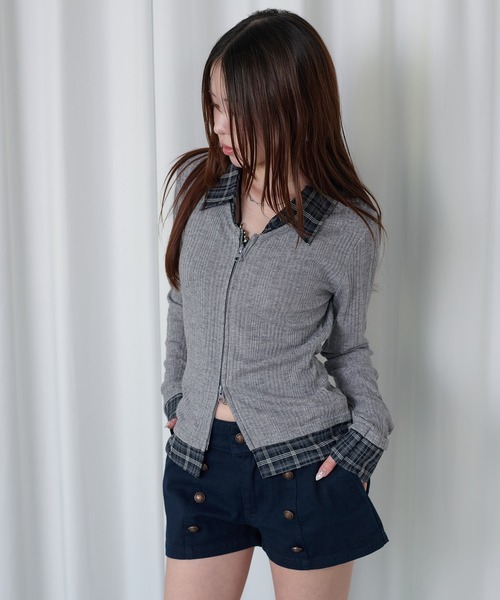 sedacle girl(セダクルガール)の「ラメレイヤードチェックシャツ(シャツ/ブラウス・レディース・ブラック/グレー・MEDIUM/SMALL)」の19枚目の写真