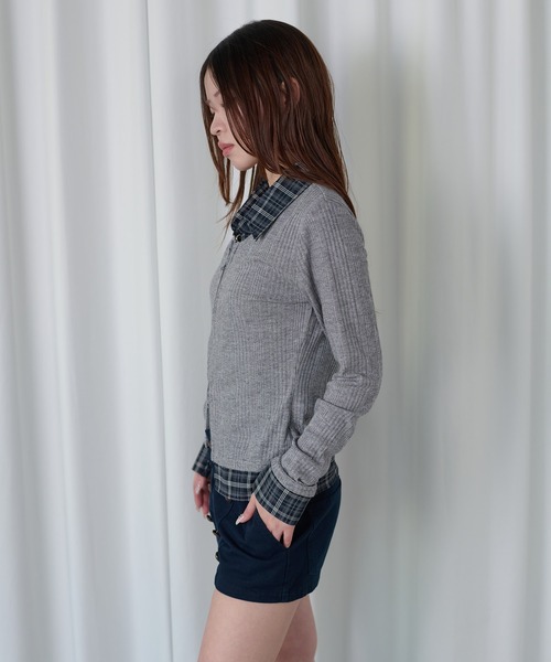 sedacle girl(セダクルガール)の「ラメレイヤードチェックシャツ(シャツ/ブラウス・レディース・ブラック/グレー・MEDIUM/SMALL)」の20枚目の写真