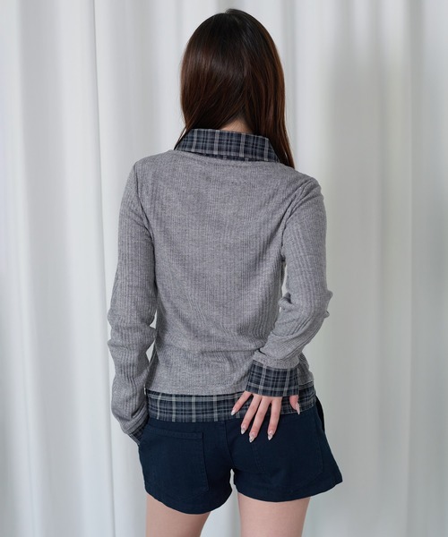 sedacle girl(セダクルガール)の「ラメレイヤードチェックシャツ(シャツ/ブラウス・レディース・ブラック/グレー・MEDIUM/SMALL)」の21枚目の写真