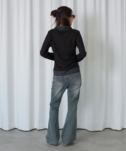 sedacle girl(セダクルガール)の「ラメレイヤードチェックシャツ(シャツ/ブラウス・レディース・ブラック/グレー・MEDIUM/SMALL)」の15枚目の写真