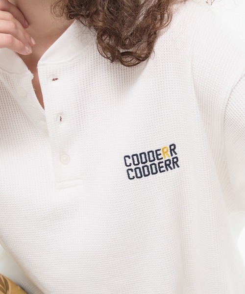 CODDERR(コーダー)の「【CODDERR】ロゴ刺繍 ドローコード ヘンリーネック ワッフル半袖Tシャツ(Tシャツ/カットソー・メンズ・ブラウン/ネイビー/カモフラージュ/ブラック/グレー/オフホワイト/レッド・L/M)」の15枚目の写真