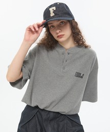 CODDERR（コーダー）の「【CODDERR】ロゴ刺繍 ドローコード ヘンリーネック サーマル半袖Tシャツ（Tシャツ/カットソー）」