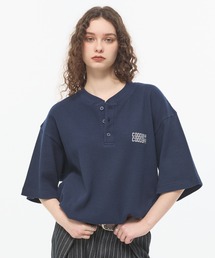 CODDERR（コーダー）の「【CODDERR】ロゴ刺繍 ドローコード ヘンリーネック サーマル半袖Tシャツ（Tシャツ/カットソー）」