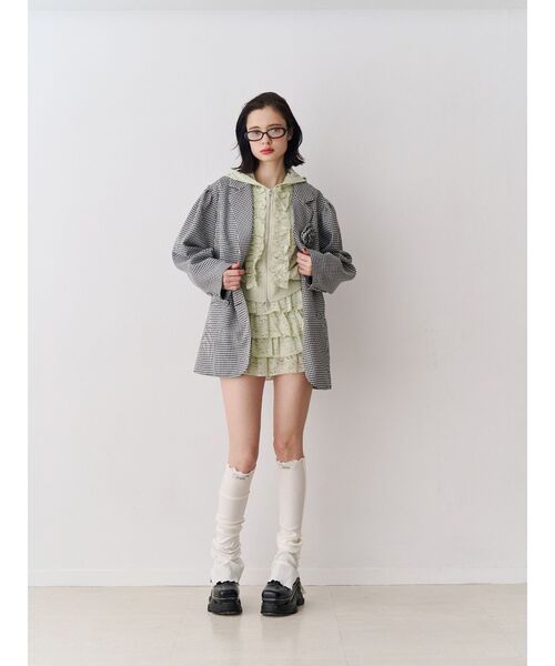 jouetie（ジュエティ）の「リブレッグウォーマー（レッグウォーマー・レディース・オフホワイト/ブラック・FREE）」の3枚目の写真