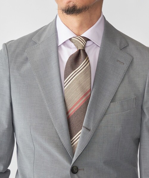 SHIPS(シップス)の「SHIPS: ヴィンテージ アーカイブ シルク メランジ ワイド ストライプ ネクタイ(ネクタイ・メンズ・ブルー/ネイビー/カーキ・ONE SIZE)」の2枚目の写真