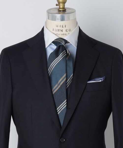 SHIPS(シップス)の「SHIPS: ヴィンテージ アーカイブ シルク メランジ ワイド ストライプ ネクタイ(ネクタイ・メンズ・ブルー/ネイビー/カーキ・ONE SIZE)」の3枚目の写真