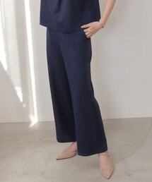 【セット着用可】リネンバイオシャンブレー ワイド パンツ
