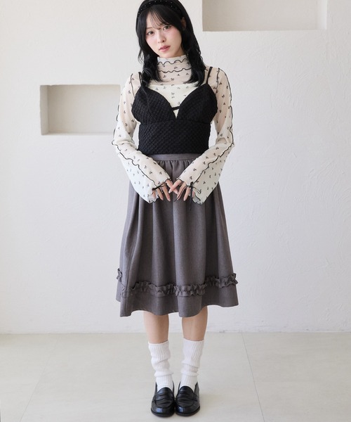 kutir(クティール)の「【セットアップ着用可能】アソートフリルミディスカート(スカート・レディース・ブラック/ブルー/グレー・FREE)」の16枚目の写真